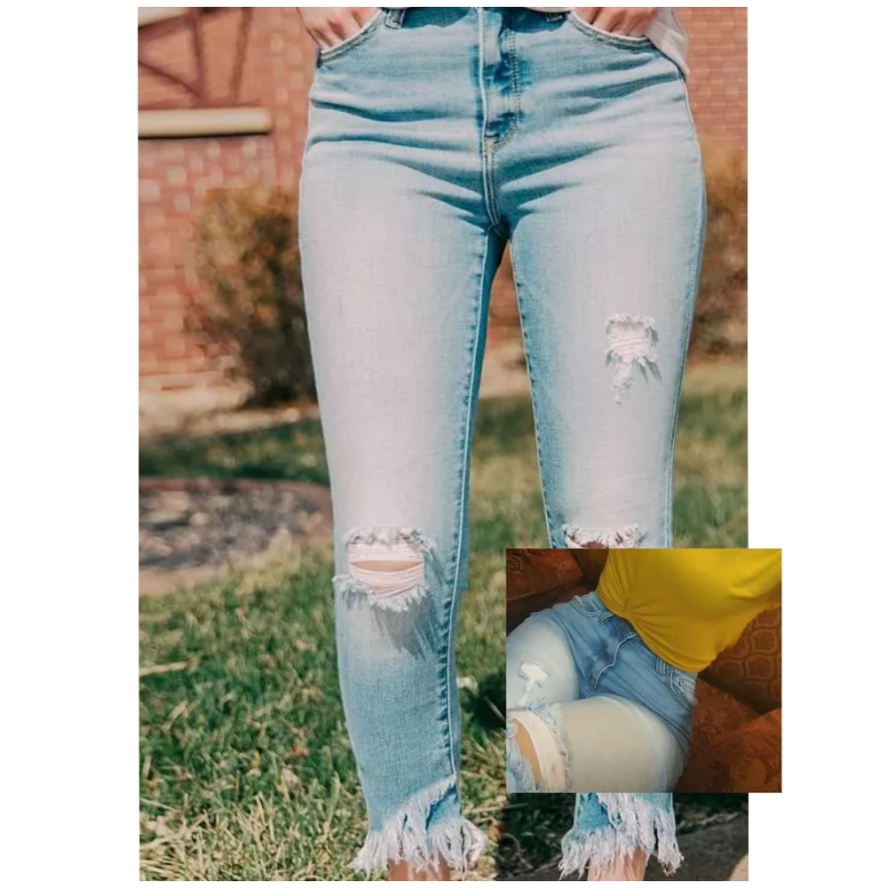 Light Blue Buckle Jeans
